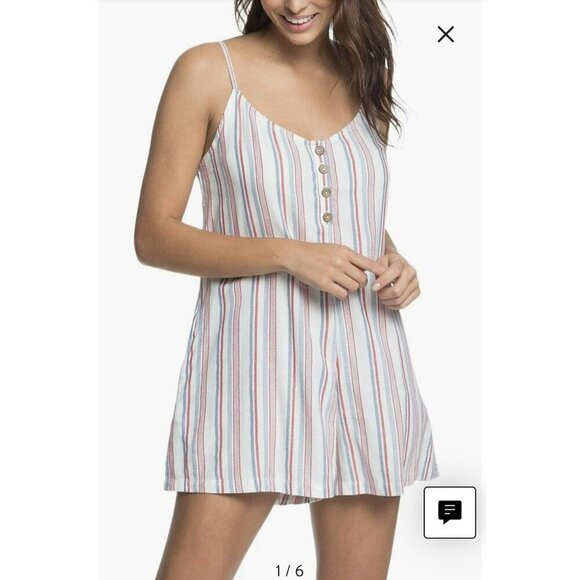 Roxy Coconut Sunshine Stripe Romper Medium - Picture 15 of 16